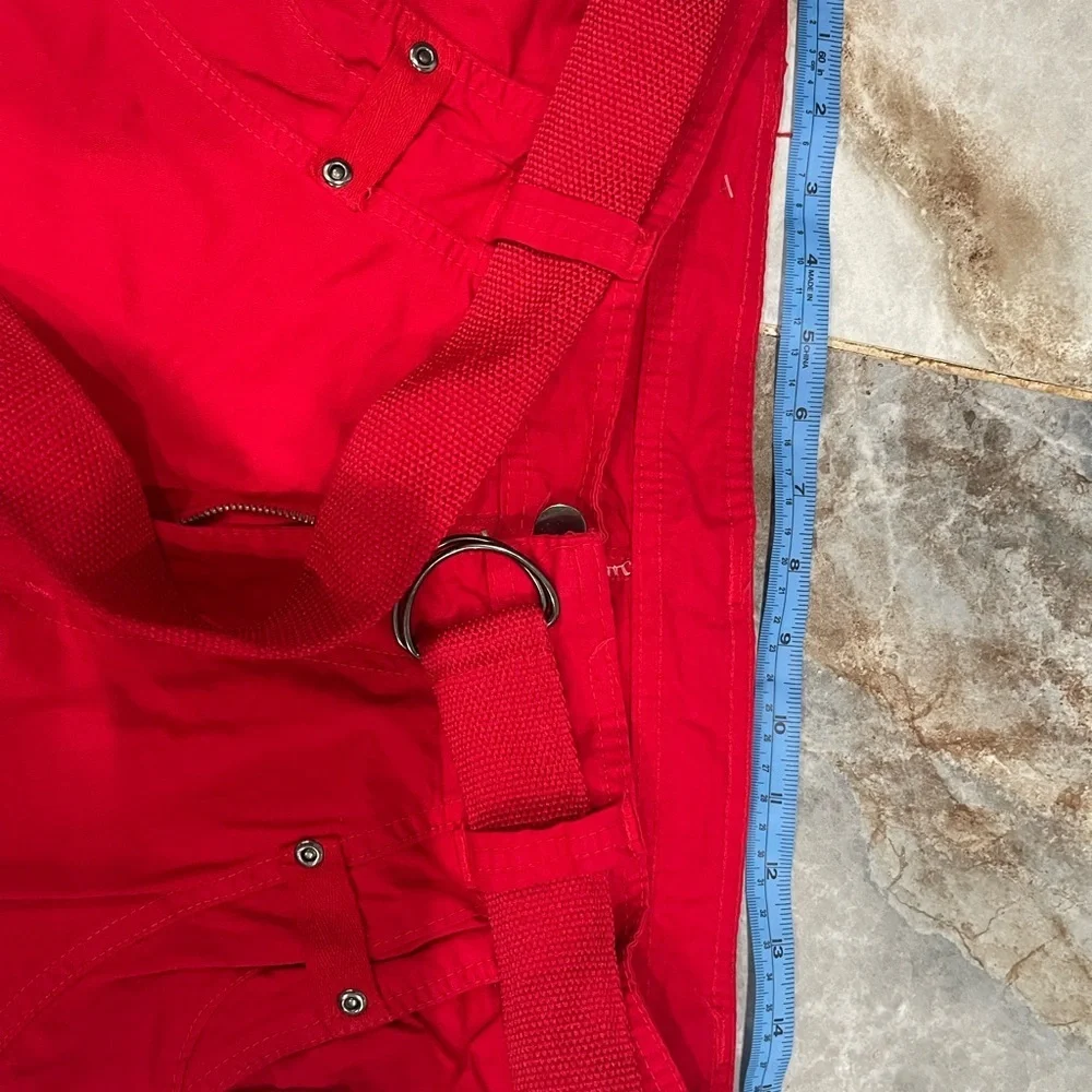 Vibrant Red Cargo Shorts with Drawstring Waist - Picture 5 of 8